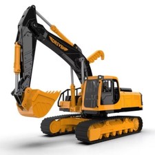 Large Excavator Toy: Lights, Sounds, Moving Arm  Bucket, 360  Rotate, Ages 3 