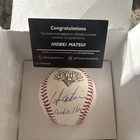 Hideki Matsui, Godzilla, Signed 2009 World Series Baseball Yankees, Under Wraps