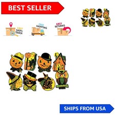 Decorative Halloween Cutouts - 8 Assorted Pieces, 8.5 x 9.25 Inches - Cardstock