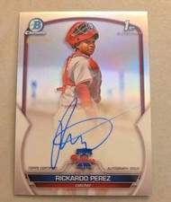 2023 Bowman Chrome Rickardo Perez Chrome Prospect Autographs Refractor #/499