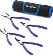 WORKPRO 4-Piece Snap Ring Pliers Set, 7-Inch Internal and External Circlip Plier