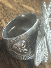 Sterling silver handmade butterfly ring.