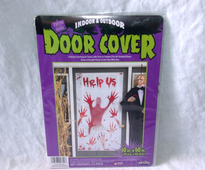 HALLOWEEN DOOR COVER HELP US  30'' X 60'' NEW