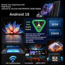 2026 Newest Tablet Android 15 Tablet 16GB RAM+256GB ROM Octa-Core 2.4G+5G WiFi 2