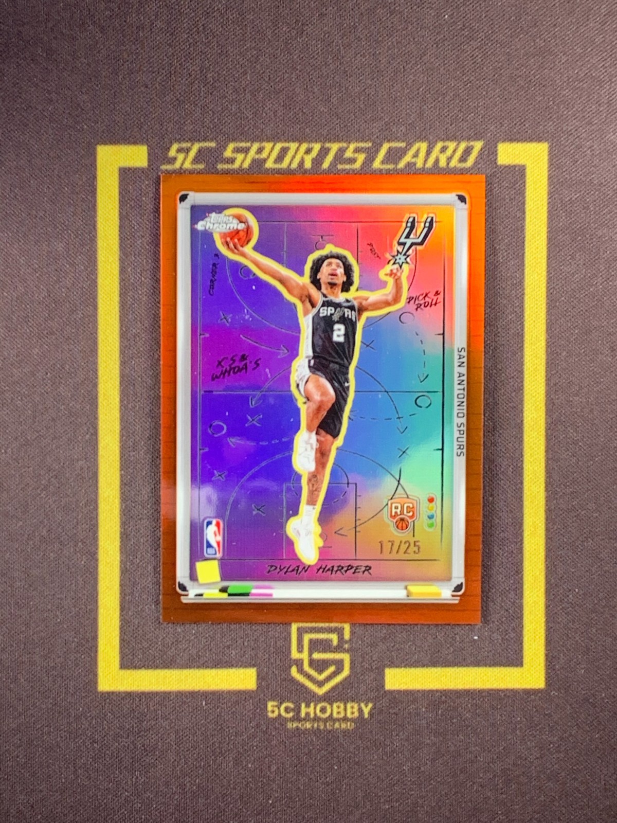 2025-26 Topps Chrome RC X's & Whoa's Orange Ref/25 Dylan Harper FCJL