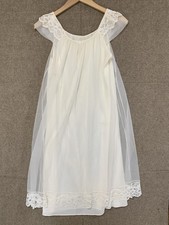 VTG Miss Elaine Night Gown Women S White Cottagecore Whimsical Romantic Dainty