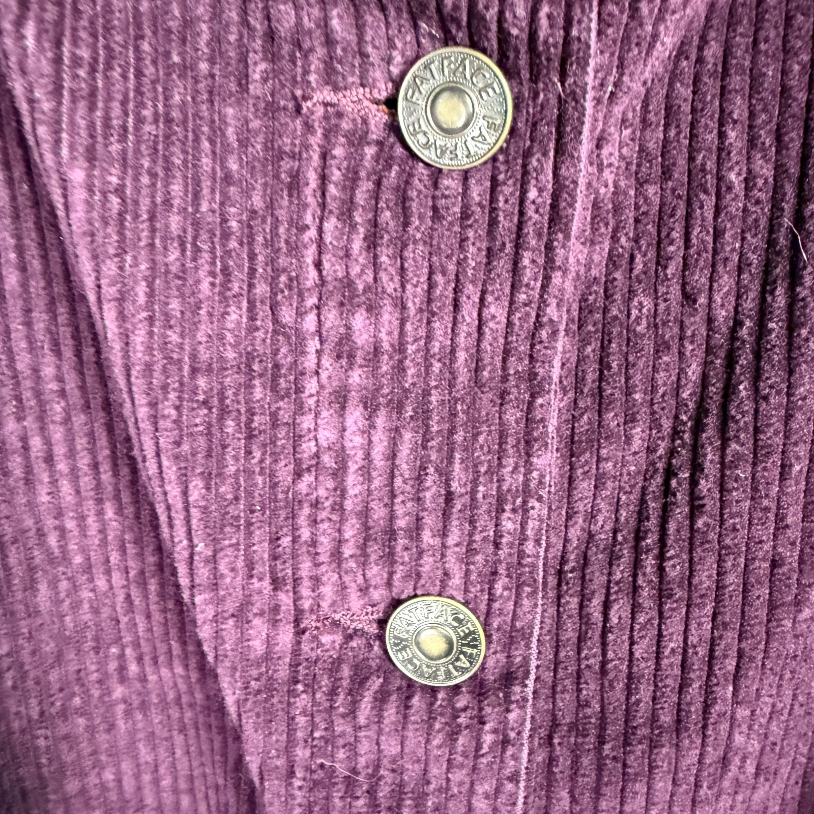 Fat Face US 12 UK 16 Purple Pinafore Dungaree Mini Dress Corduroy Button Pockets image 5