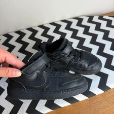 Nike Court Borough Low 2 boys school Trainers UK 8.5 EU 26 Black
