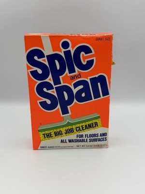 Vintage 1970s/1980s Spic and Span Giant Size 54 oz Box P&G Kitchen Decor