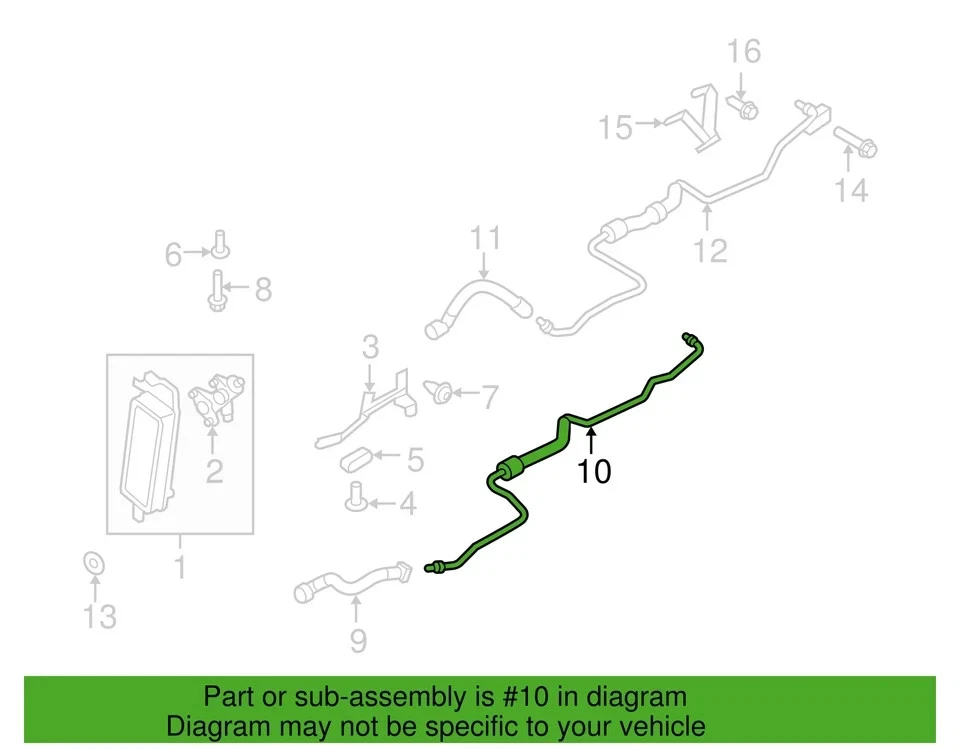 油冷却管进口 172275455 适用于 2009 - 2012 宝马 750Li 750i xDrive 4.4L V8 — 第 2/2 张图片
