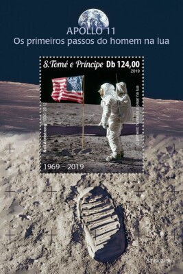 NASA APOLLO 11 50th Anniversary Moon Landing Space Stamp Sheet #2 2019 ...