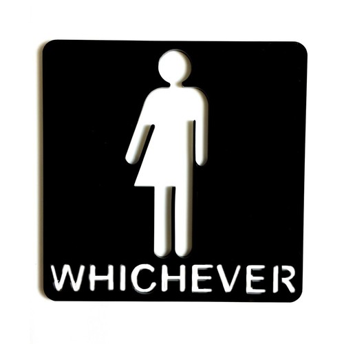 'Whichever' Unisex Toilet Door Sign - Available in a Range of Colours & Sizes - Picture 3 of 5