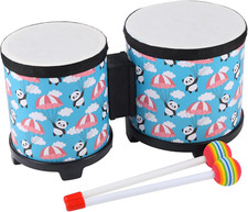 Bongo Floor Tom Drums Set for Kids: Childrens Drum Percussion Music Instrument w