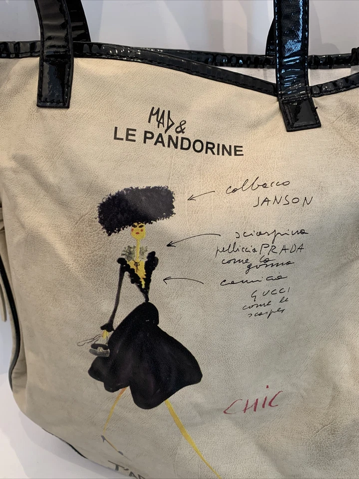Bolsa de Compras Mad & Le Pandorine "J'Adore Le Noir" Bronzeada e Preta Patente - Imagem 4 de 4