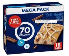 Fiber One 70 Calorie Soft-Baked Bars, Cinnamon Coffee Cake, 18 ct
