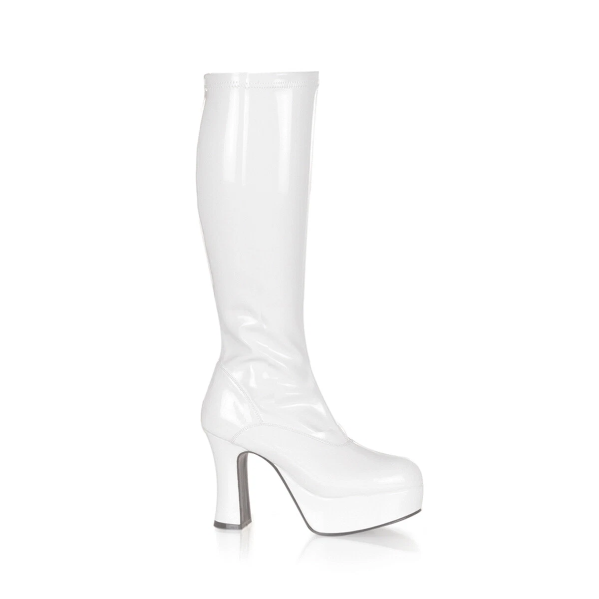 White patent sales gogo boots