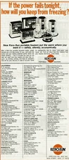 Vintage Print Ad 1979 Kerosun Portable Kerosene Distributor List Heaters Warm