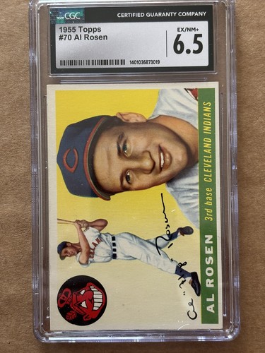 1955 Topps - Cap Fully Visible #70 Al Rosen CGC 6.5 Nice Card | eBay