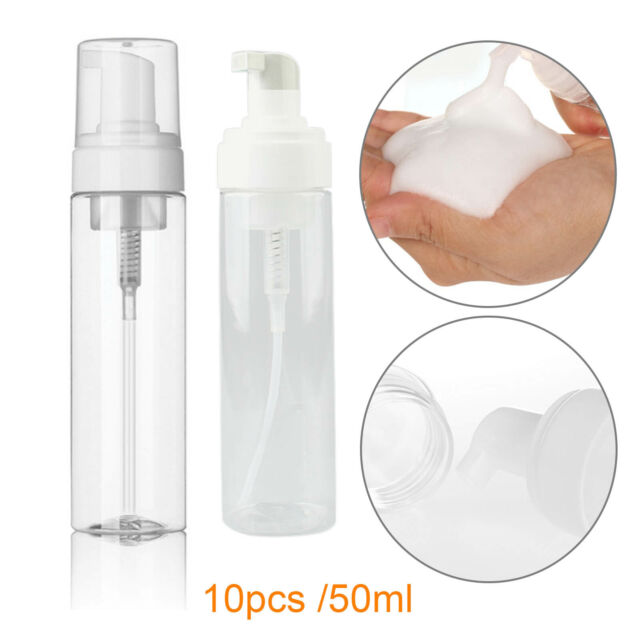 10Pcs 50ml Beauty Travel Shampoo Lotion Foam Clear Pressed Pump Spray Bottle UK