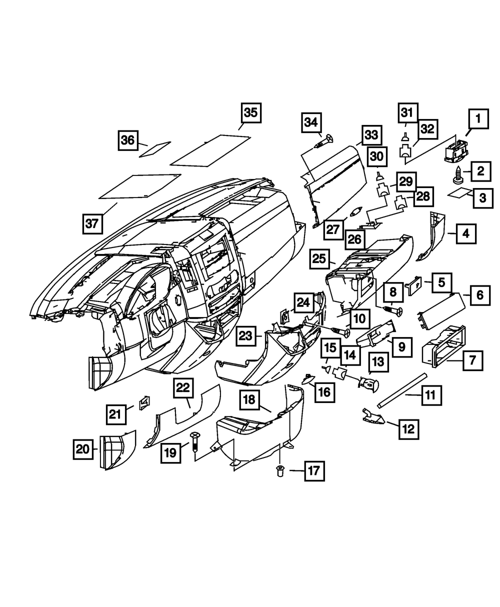 Genuine Mopar Instrument Panel End Cap 68004759AA eBay