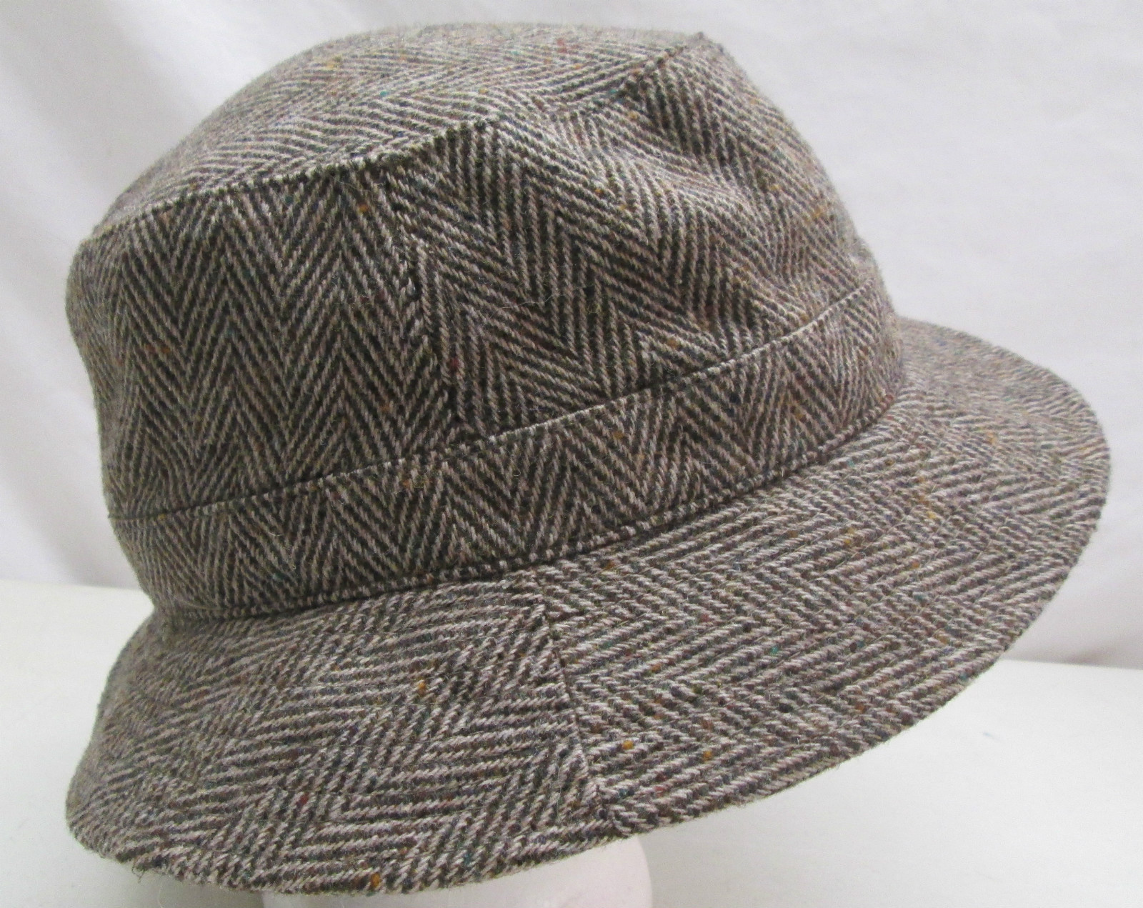 Vintage Brown Tweed Wool Blend Mens Bucket Hat eBay