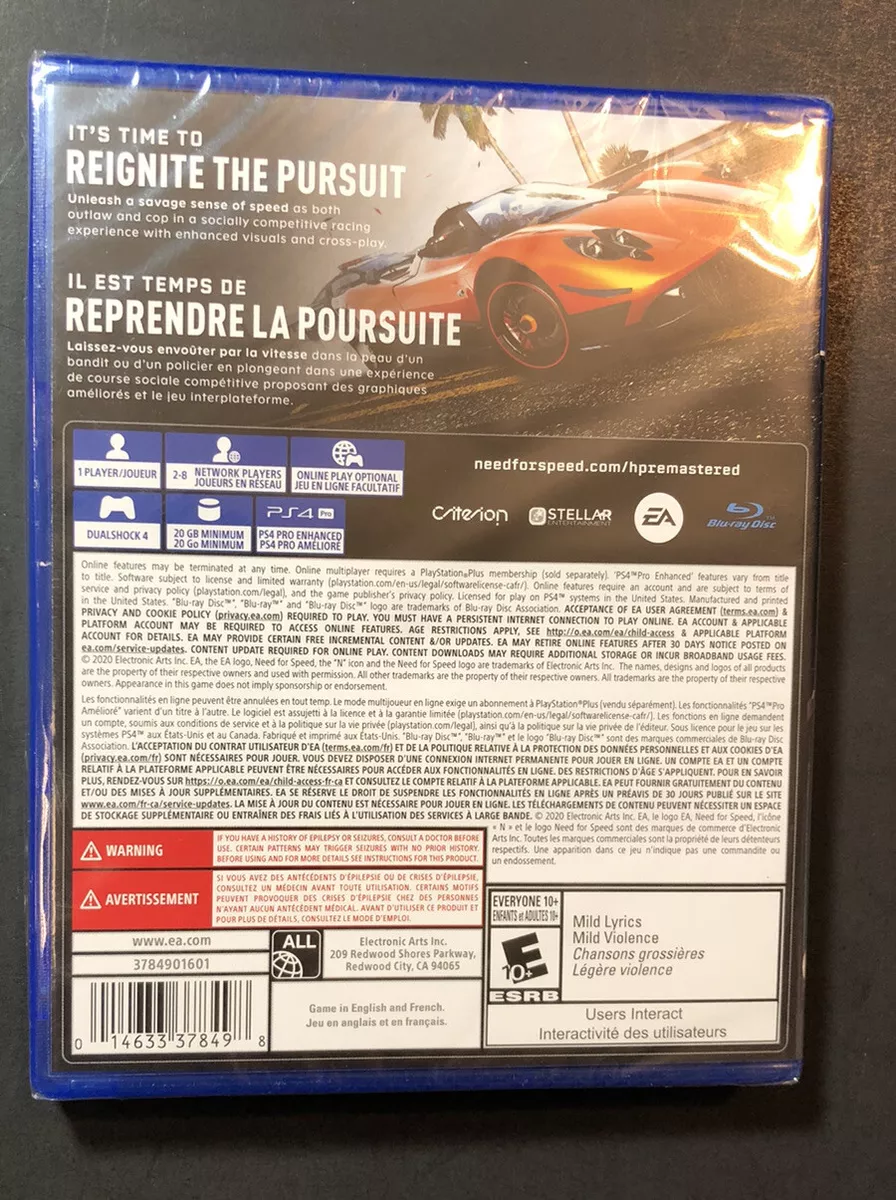 Need for Speed Hot Pursuit Remastered Ps4 & Ps5