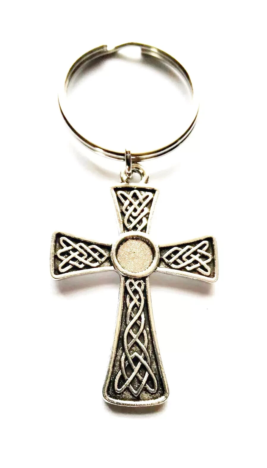 Celtic Cross Knot Irish Keychain Ireland Keyring Silver Plated Free