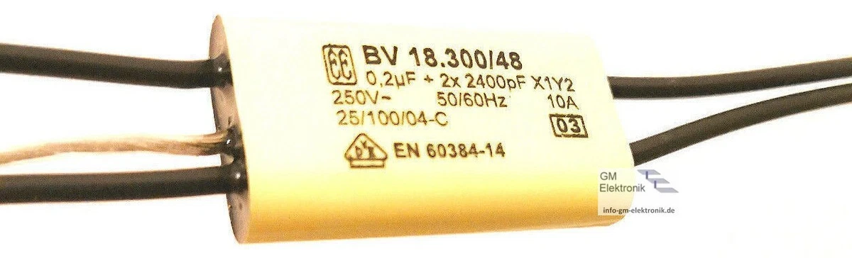 Lager Einhaltung von Center entstörkondensator 2x2400pf geduldig Das ...