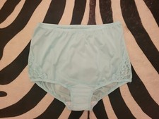 NWOT Vintage Vanity Fair Nylon Lace Insert Sissy Granny Panties Size 7/L
