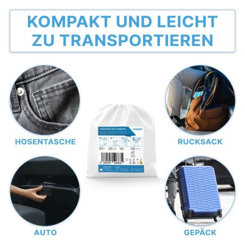 Spuckbeutel mit Mundstück 25 Stk Brechbeutel 2000ml ARNOMED Auffangbeutel dicht - Bild 7 von 7