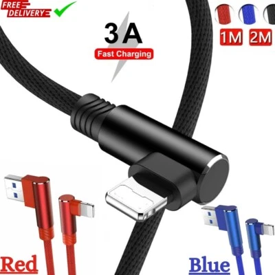 SELLERTREE Heavy Duty Lead For IPhone IPad 90° Degree USB Data Fast Charging Charger Cable✅