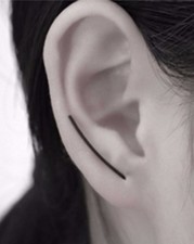 Black Colour Wire U Shaped Ear Stud Earrings pins Climber Rings 925 BLK ECF20 UK