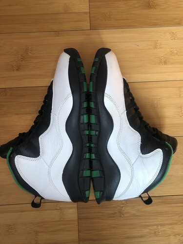 Air Jordan 10 Retro 2019 Seattle WHITE/BLACK-GREEN-YELLOW 310805-137 (Size 10) - 第 4/22 張圖片