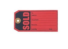 100 pcs SOLD Tags 4 3/4" x 2 3/8" Retail Inventory Garage Sale Swap Meet Tag