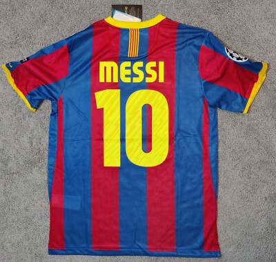 Barcelona Home Messi #10 2010/2011 New UCL Final Football Soccer Jersey Men's L