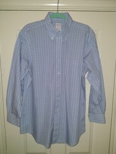 Brooks Brothers Shirt 346 Checkered Button Up Long Sleeve Shirt Men's sz 16-2/3