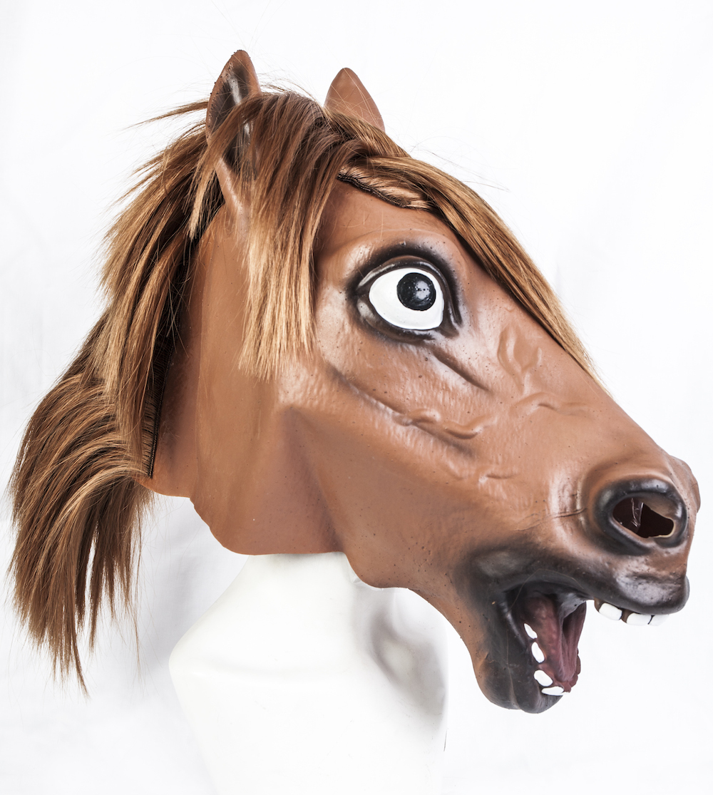 Maschera Halloween Testa Di Cavallo In Lattice - Marrone, Per Feste E Costumi - Foto 6