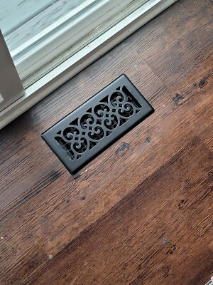 Floor Diffuser 4x10 Black Metal Register Vent Cover Cast-Iron