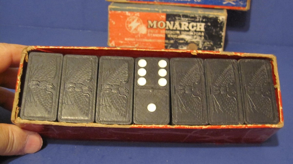 Vintage Eagle MAGNA DOMINOES by The Embossing Co. Albany, NY in
