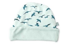 New With Tags Finn  Emma Baby Reversible Hat Birds Blue Teal Aqua 0-3 Months
