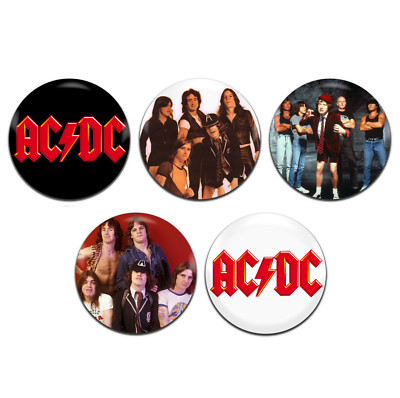 5x AC/DC Band Heavy Rock ACDC 25mm / 1 Zoll D Pin Button Anstecker