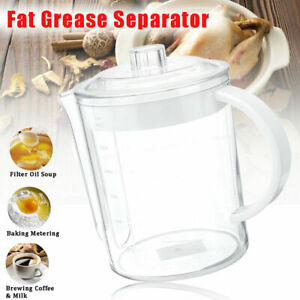 Fat Separator Bottles Grease Filter Gravy Stock Kitchen Measuring Oil 6 Cup Stra