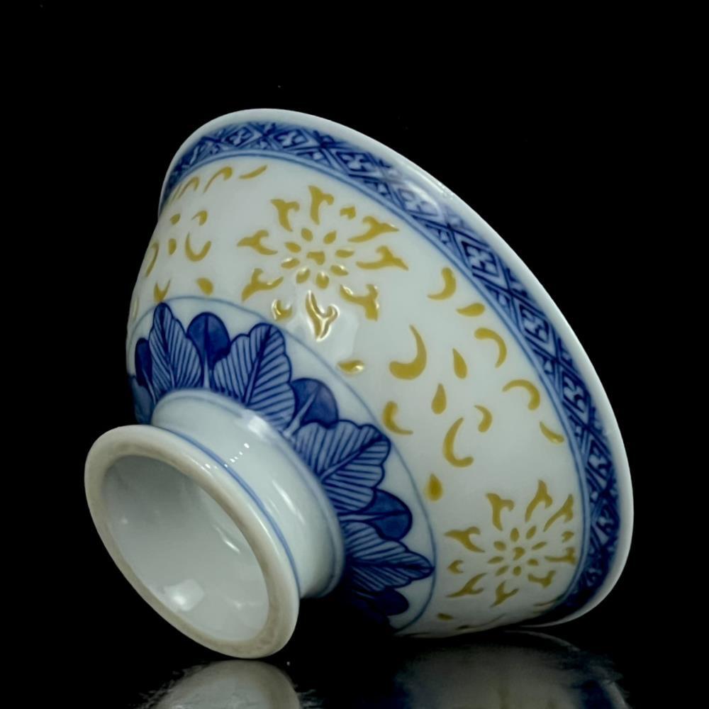 中国  甁  綺麗な盃と２点 Pair Signed Old Chinese Blue and White Cup W/flower N1174 | eBay