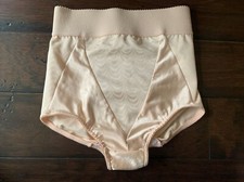Vintage 80s Women  s Warner  s Beige Shaper Brief SATIN High Waist Sz M 302