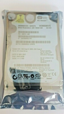 80GB SATA Western Digital WD800BEVS-22RST0 5400rpm 2.5'' Hard Drive New