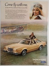 1978 Print Ad The 1979 Thunderbird T-roof Convertible Ford Vintage Bi-plane