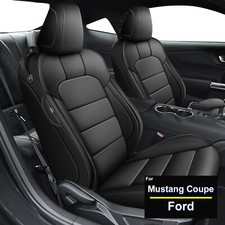Car Seat Covers Set 5-seats Leather Waterproof For Ford Mustang Coupe 2015-2026