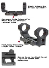 GG&G GGG-1238 AC-30 Accucam Quick Detach Scope Mount Base w/ 30mm Integral Rings