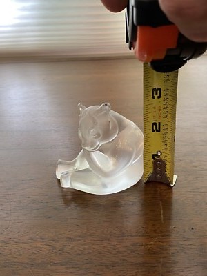 LALIQUE ラリック サーカスベア ベア クマ オブジェ クリスタル STUNNING LALIQUE Crystal Sitting Panda Figurine W/LABEL SIGNED