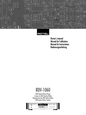 Operating Instructions for Rotel RDV-1060